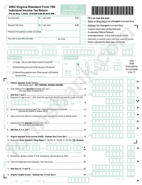 Printable Virginia 760 Form