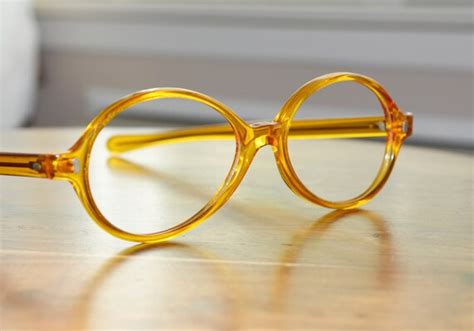 Vintage Yellow Round Eyeglasses Nos Discount Price