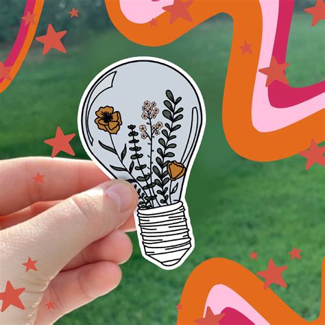 Inspirational stickers Bright idea flowers growing within a | Etsy