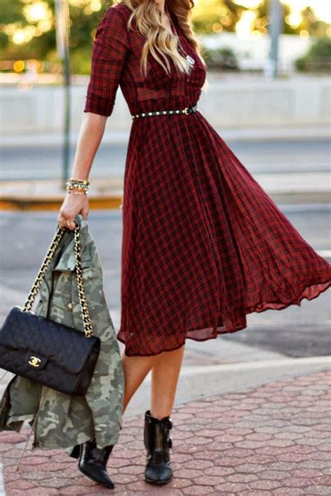 How To Wear Ankle Boots With Dresses Via Purewow Fall Dress Outfit Dress With Boots Ankle