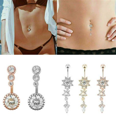 Charm Barbell Belly Button Navel Ring Women Body Piercing Jewelry Small