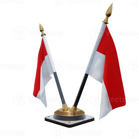 Indonesia 3d Illustration Double V Desk Flag Stand 11286012 Png