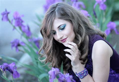 Unique hairstyles are the fantasy of every woman. Free Images : nature, plant, girl, flower, purple, model, spring, color, fashion, blue, lady ...