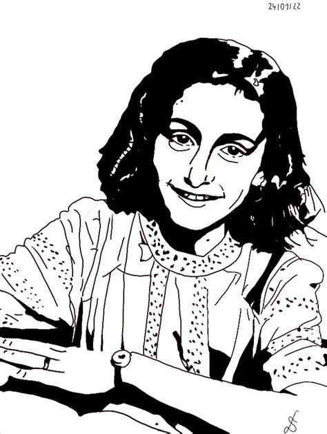 Digital Drawing Anne Frank Em 2023 Molduras Vintage Anne Frank