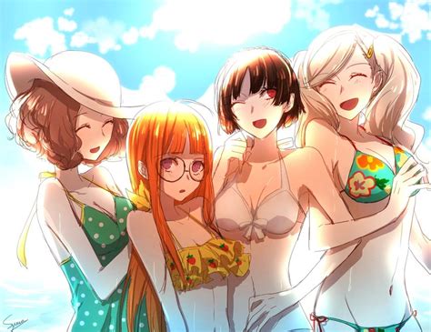 Sakura Futaba Takamaki Anne Niijima Makoto And Okumura Haru Persona And 1 More Drawn By