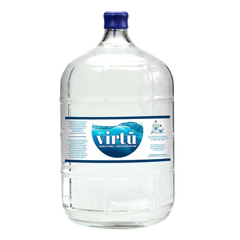 Virtū Distilled Water — Simply Pure — Distilled Water 5 Gallon Glass Bottle Virtu Distilled Water