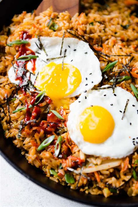 Vegetarian Kimchi Fried Rice Minutes Healthy Nibbles By Lisa Lin