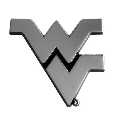 West Virginia Mountaineers Premium Solid Metal Chrome Plated Car Auto