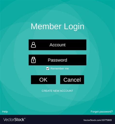 Login Form Menu With Simple Line Icons Royalty Free Vector