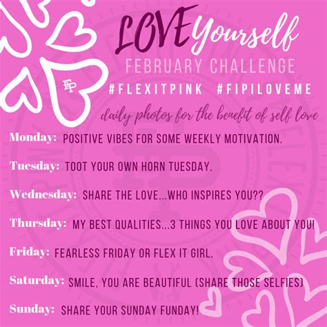 Love Yourself February Challenge February Challenge Love Challenge