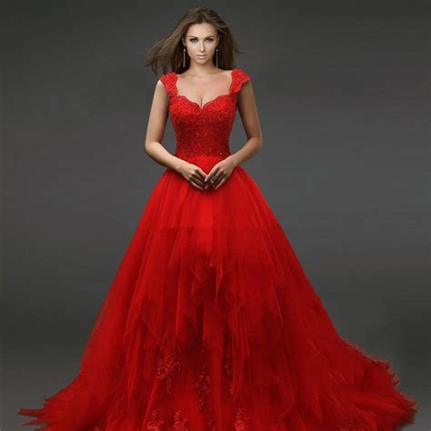 Red Bridal Gowns Dressed Up Girl