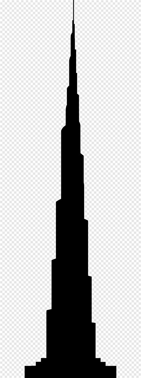 ตึกเบิร์จคาลิฟา Burj Al Arab Silhouette Tower Burj Khalifa ดำและขาว