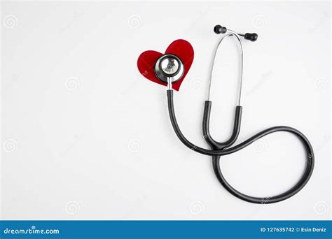 Stethoscope And Red Heart Heart Check Stock Photo Image Of Health