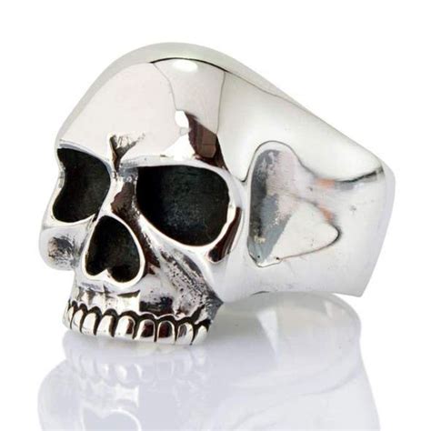 Keith Richards Skull Ring Silver Mens Rings Biker Ring 925 Sterling