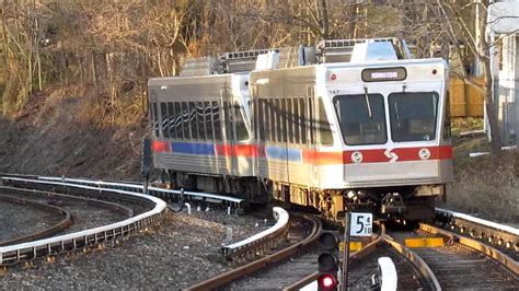 Septa Route 100 Cars 138 And 147 Departing Bryn Mawr Youtube