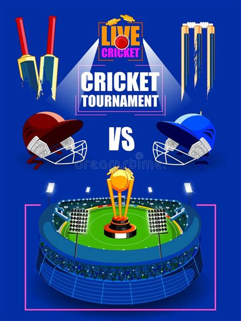 Sports Background For The Match Of Cricket Championship Tournament