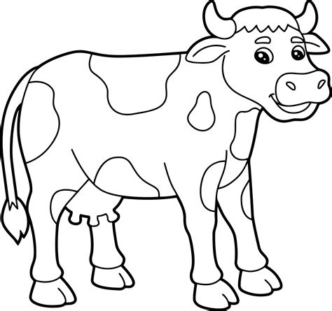 animal de vaca para colorir para crianças Vetor no Vecteezy