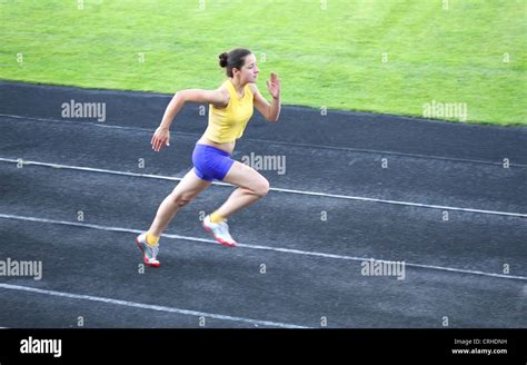 Teen On Running Track Hi Res Stock Photography And Images Alamy
