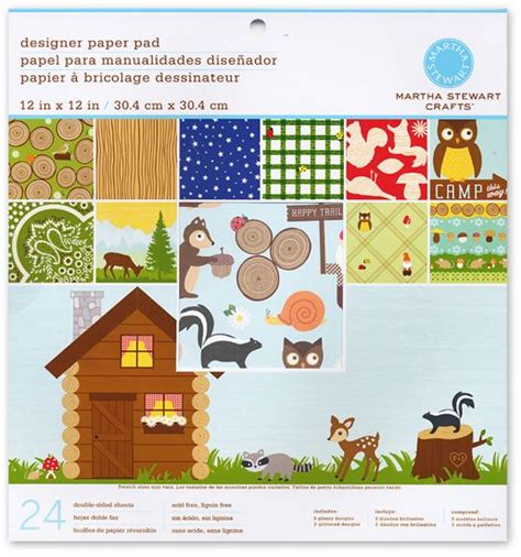 Martha Stewart Crafts 12 X 12 Designer Paper Pad Woodland Critters