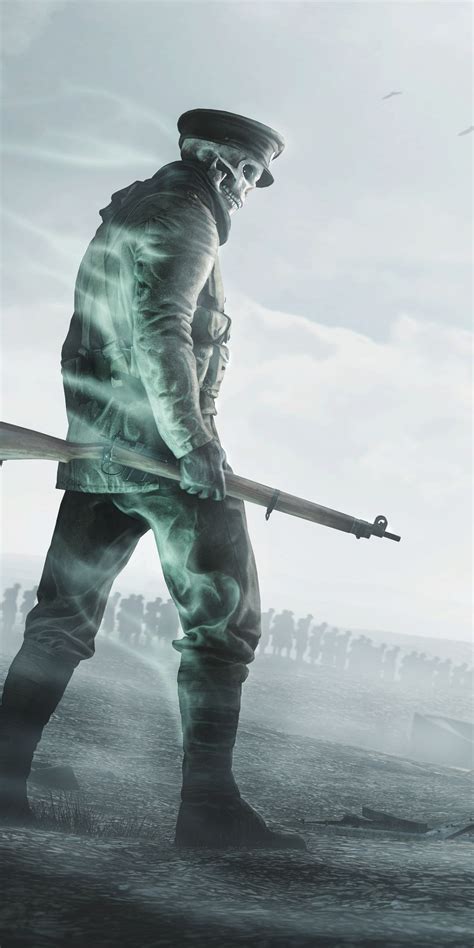 Ghost Soldier Landscape Battlefield Art 1080x2160 Wallpaper Ghost