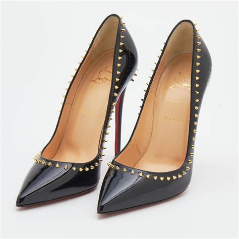 Christian Louboutin Black Patent Leather Anjalina Pumps Size 39 For