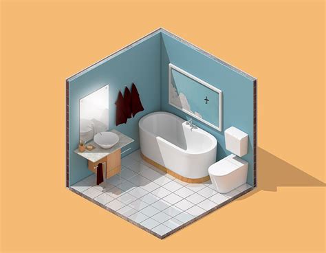 Mini Isometric Bathroom The Details Are Flawless Isometric Drawing