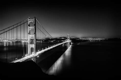 San Francisco Black And White Pictures Black And White Plane Over Bay Bridge Night Full Moon