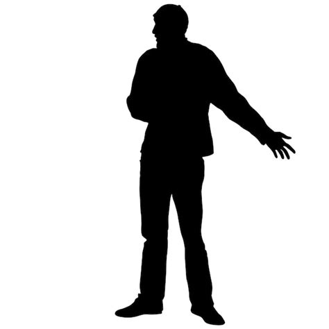 Premium Vector Black Silhouettes Man On White Background Vector