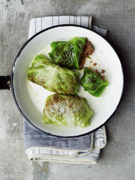 cabbage roulade filled with minced meat photograph by renée comet