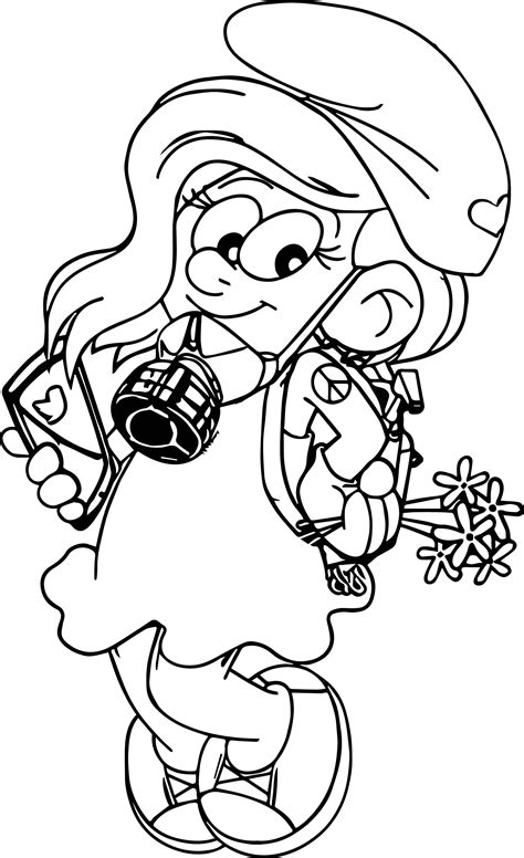 Awesome Chapuller Smurf Smurfette Coloring Page Coloring Pages