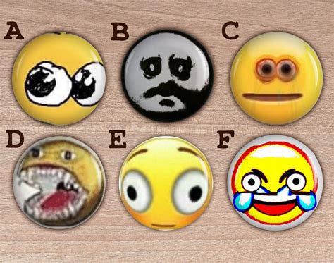 Cursed Emojis 125 Pinback Buttons Etsy