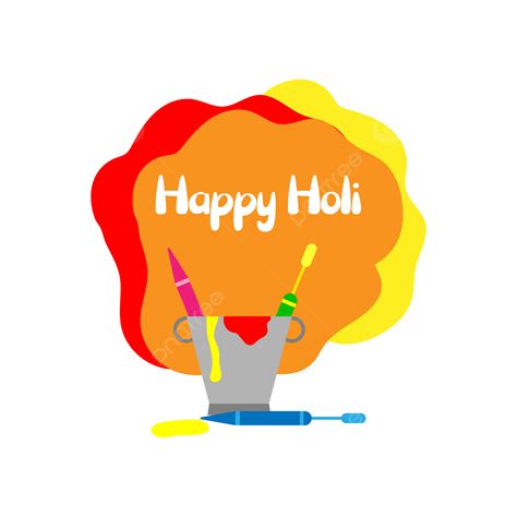 Happy Holi Wish Pichkari Bucket Holi Clipart Vector Pichkari Holi