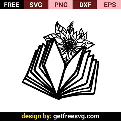 Free Floral Book SVG Cut File PNG DXF EPS 235-Free Floral Book svg