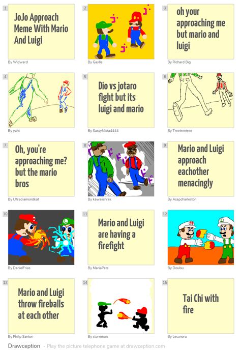 Jojo Approach Meme With Mario And Luigi Drawception