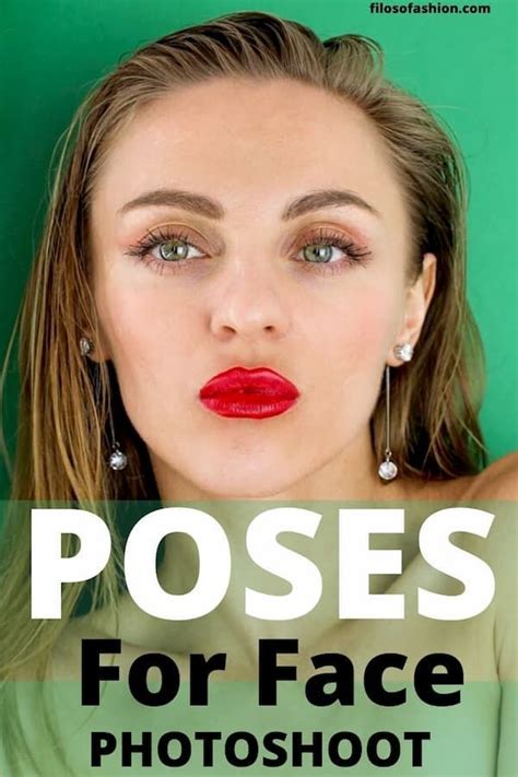 A Woman With Red Lipstick On Her Lips And The Words Poses For Face