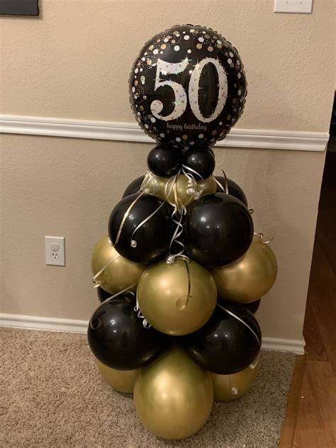 Black And Gold Balloons Column Black And Gold Balloons 50th Birthday