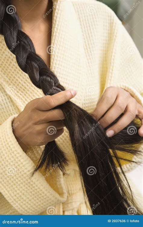 Young Woman Braiding Hair Stock Photo Image Of Indian 2037636