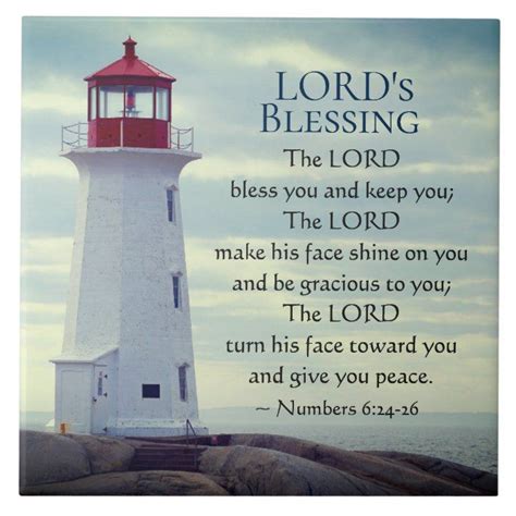 Numbers 6 24 26 The Lord Bless You Lighthouse Ceramic Tile Zazzle
