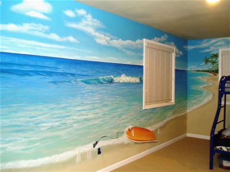 Beach Theme Bedroom Paint A Mural Beach Themed Bedroom Beach