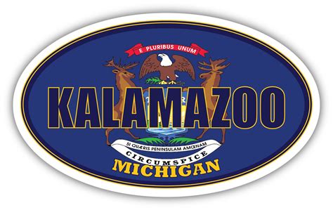 Kalamazoo City Michigan State Flag Mi Flag Kalamazoo County Oval