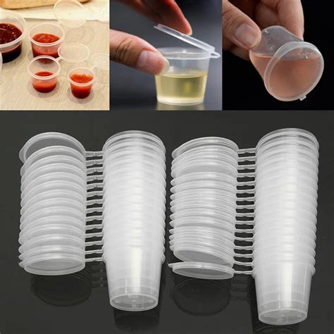 10 Pcs Set Round Transparent Disposable Sauce Cup Chutney Cups 2 Size