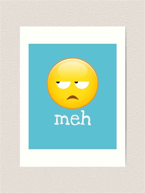 Meh Emoji Bored Face Art Print For Sale By Petestyles Redbubble