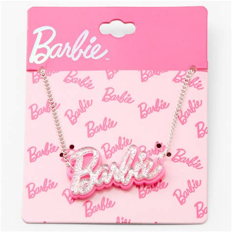 Barbie™ 16 Nameplate Necklace Pink Claires Us