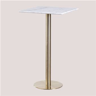 Table Haute de Bar Carrée en Marbre 60x60 cm Cosmopolitan SKLUM Or