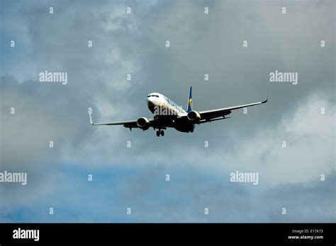 Ryanair Boeing 737 Aircraft Flying Overhead Republic Of Ireland