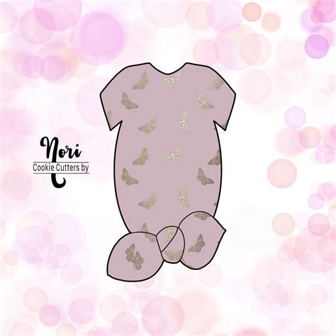 Baby Knotted Sleeper Romper Onesie Cookie Cutter Cookie Cutters By Nori
