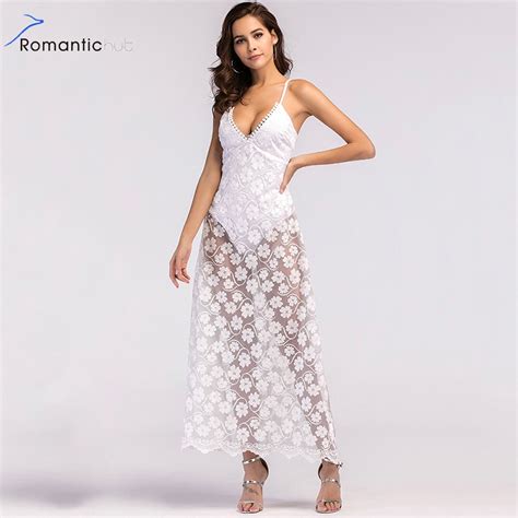 Romantichut 2018 Women Elegant Sexy Floral Flower Lace See Through Party Club Fitted Bodycon