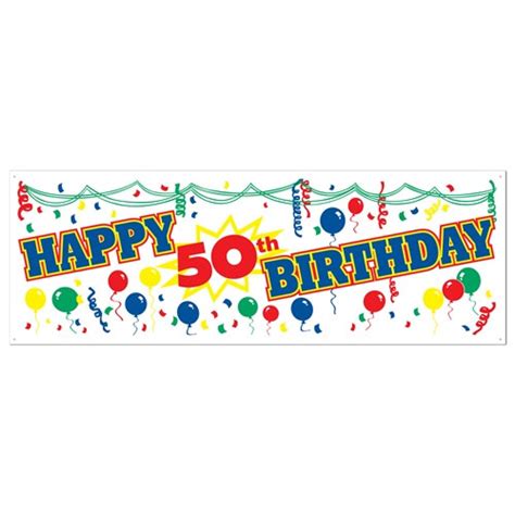 Happy 50th Birthday Sign Banner Partycheap