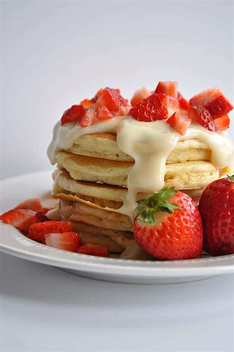 Strawberries And Cream Pancakes House Of Yumm
