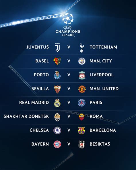 Ucl Draw Uefa Champions League Draw Round Of 16 Fixtures Вы пока не можете писать на форуме